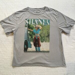 Shania Twain Graphic T Shirt Women's Size S Grey Cotton Short Sleeve Concert Tee